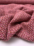 Wool-Blend Ladies Tweed Suiting - Pink / Hot Pink / Burnt Orange / Black