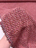 Wool-Blend Ladies Tweed Suiting - Pink / Hot Pink / Burnt Orange / Black