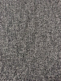 Wool-Blend Brushed Lightweight Tweed Coating - Grey / Black / Light Ivory