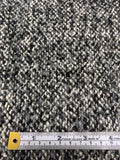 Wool-Blend Brushed Lightweight Tweed Coating - Grey / Black / Light Ivory