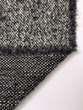 Wool-Blend Brushed Lightweight Tweed Coating - Grey / Black / Light Ivory