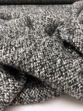 Wool-Blend Brushed Lightweight Tweed Coating - Grey / Black / Light Ivory