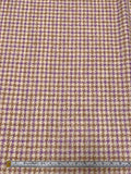 Houndstooth Wool-Blend Bouclé Tweed Suiting - Light Violet / Tan / Oatmeal