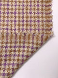 Houndstooth Wool-Blend Bouclé Tweed Suiting - Light Violet / Tan / Oatmeal