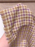 Houndstooth Wool-Blend Bouclé Tweed Suiting - Light Violet / Tan / Oatmeal