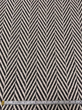 Textured Herringbone Coating - Black / Off-White