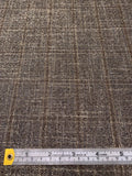 Italian Windowpane Fine Wool Traditional Suiting - Light Gold / Black / Brown