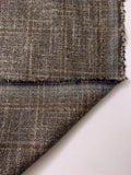 Italian Windowpane Fine Wool Traditional Suiting - Light Gold / Black / Brown