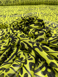 Graphic Printed Silk Chiffon - Chartreuse / Black