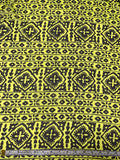 Graphic Printed Silk Chiffon - Chartreuse / Black