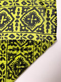 Graphic Printed Silk Chiffon - Chartreuse / Black