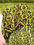 Graphic Printed Silk Chiffon - Chartreuse / Black