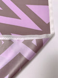 Hypnotic Chevron Star Matte-Side Printed Silk Charmeuse Panel - Lavender / Grey