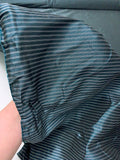 Italian Yarn-Dyed Horizontal Striped Semi-Sheer Lustrous Taffeta with Vertical Stretch - Bluish Green