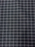 Italian Yarn-Dyed Plaid Semi-Sheer Lustrous Taffeta with Vertical Stretch - Black / White