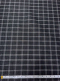 Italian Yarn-Dyed Plaid Semi-Sheer Lustrous Taffeta with Vertical Stretch - Black / White