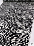 Zebra Inspired Printed Silk Crepe de Chine - Black / Off-White