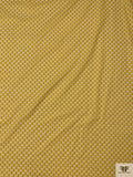 Italian Oval Links Printed Cotton Lawn - Mustard Yellow / Off-White