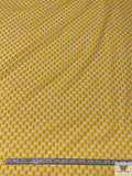 Italian Oval Links Printed Cotton Lawn - Mustard Yellow / Off-White