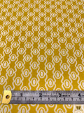 Italian Oval Links Printed Cotton Lawn - Mustard Yellow / Off-White
