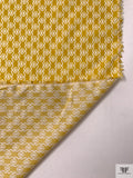 Italian Oval Links Printed Cotton Lawn - Mustard Yellow / Off-White