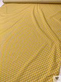 Italian Oval Links Printed Cotton Lawn - Mustard Yellow / Off-White
