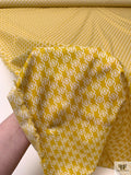 Italian Oval Links Printed Cotton Lawn - Mustard Yellow / Off-White
