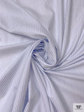 Italian Striped Yarn-Dyed Fine Cotton Shirting - White / Blue