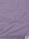 Italian Striped Yarn-Dyed Fine Cotton Shirting - Medium Orchid / Navy / White