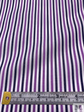Italian Striped Yarn-Dyed Fine Cotton Shirting - Medium Orchid / Navy / White