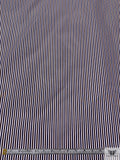 Italian Striped Yarn-Dyed Fine Cotton Shirting - Navy / Brown / White