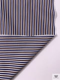 Italian Striped Yarn-Dyed Fine Cotton Shirting - Navy / Brown / White