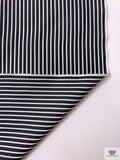 Italian Striped Yarn-Dyed Fine Cotton Shirting - Charcoal Black / White