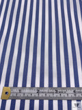 Italian Striped Yarn-Dyed Fine Cotton Shirting - Blue / White