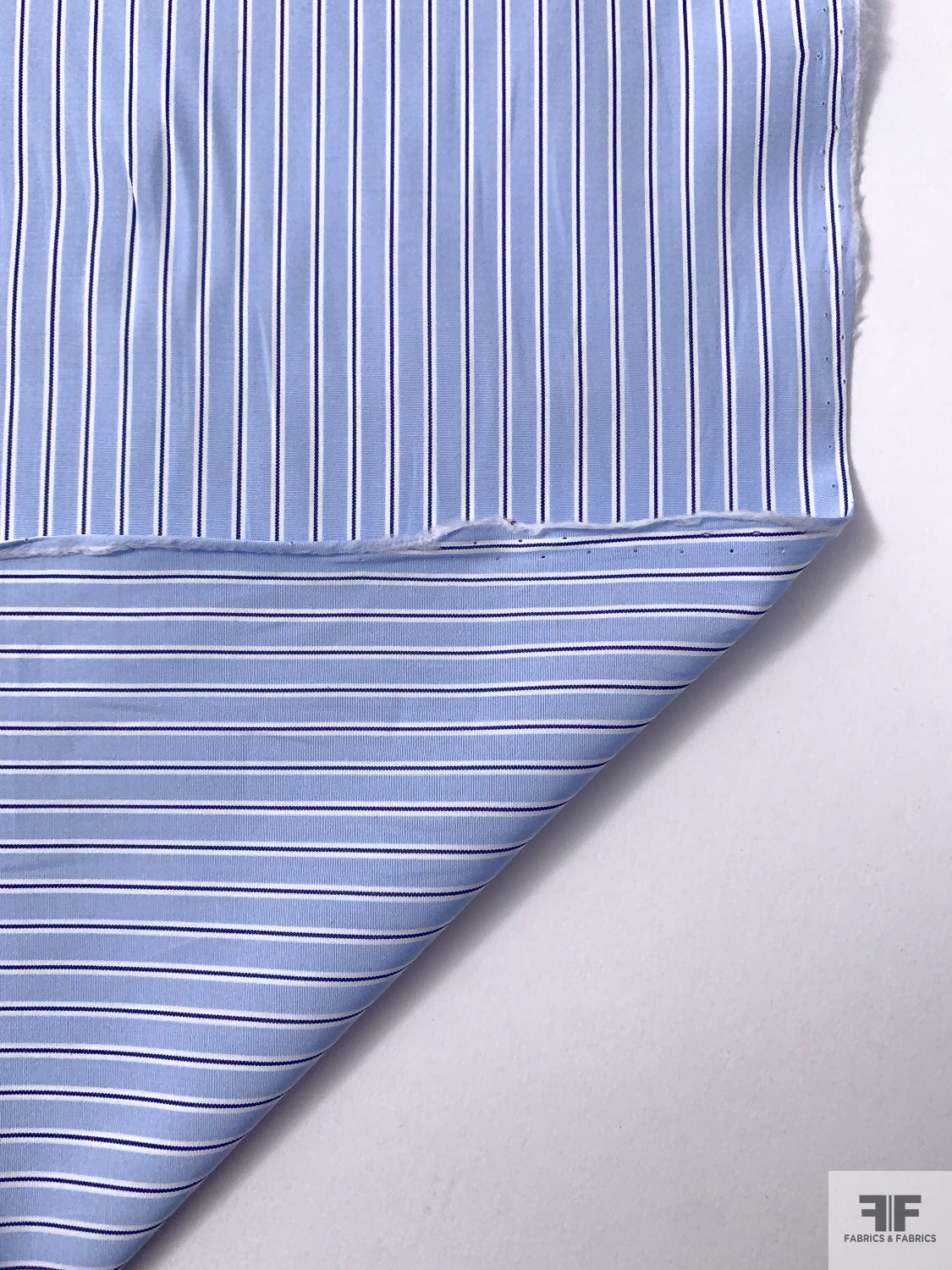 Italian Striped Yarn-Dyed Fine Poplin Cotton Shirting - Blue/Navy/White | FABRICS & FABRICS Fabrics & Fabrics Italian Striped Yarn-Dyed Fine Poplin Cotton Shirting - Blue/Navy/White | FABRICS & FABRICS Fabrics & Fabrics
