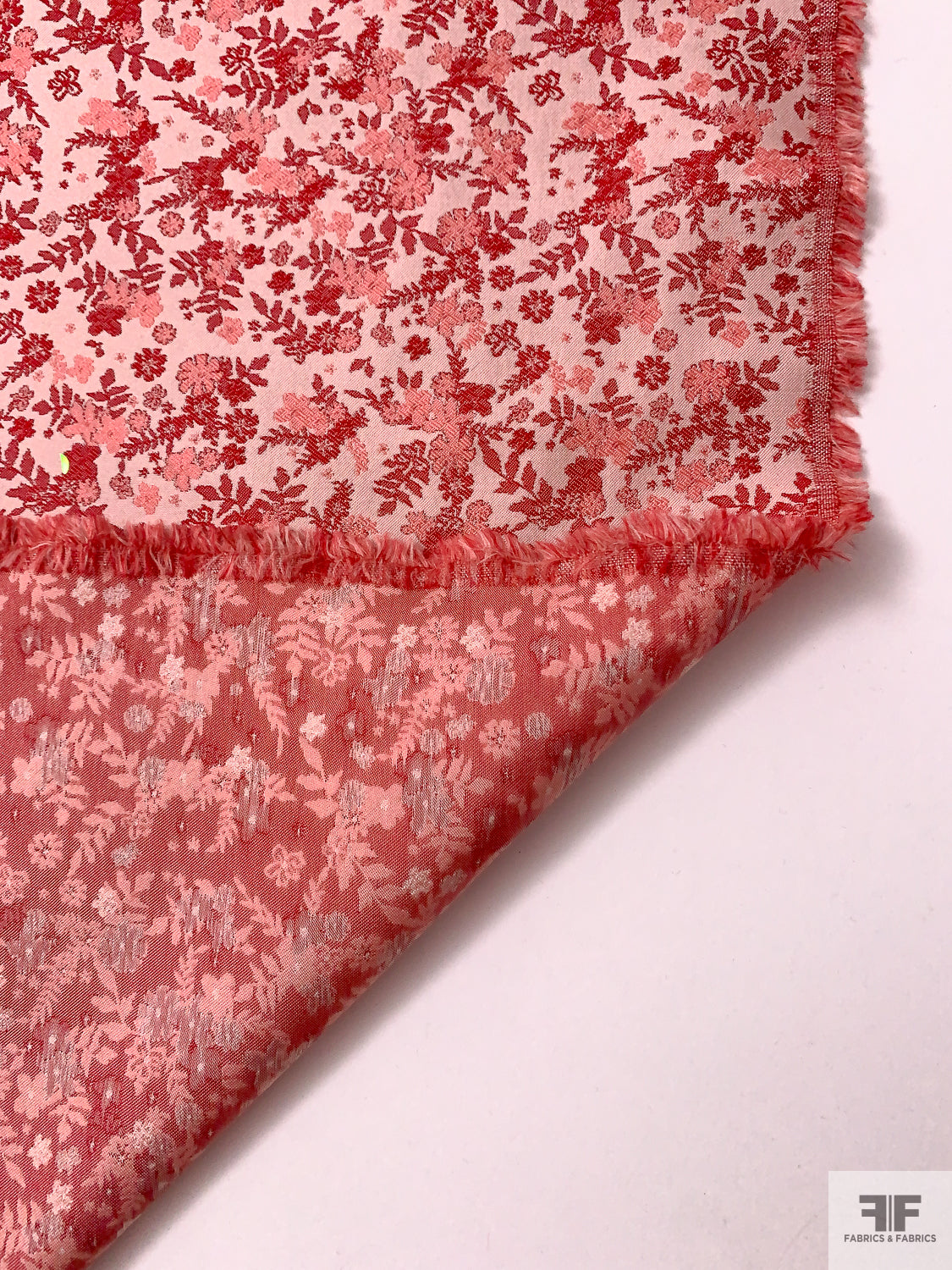 pink floral dress fabric Poplin fabric lyocell by the meter, pink-red