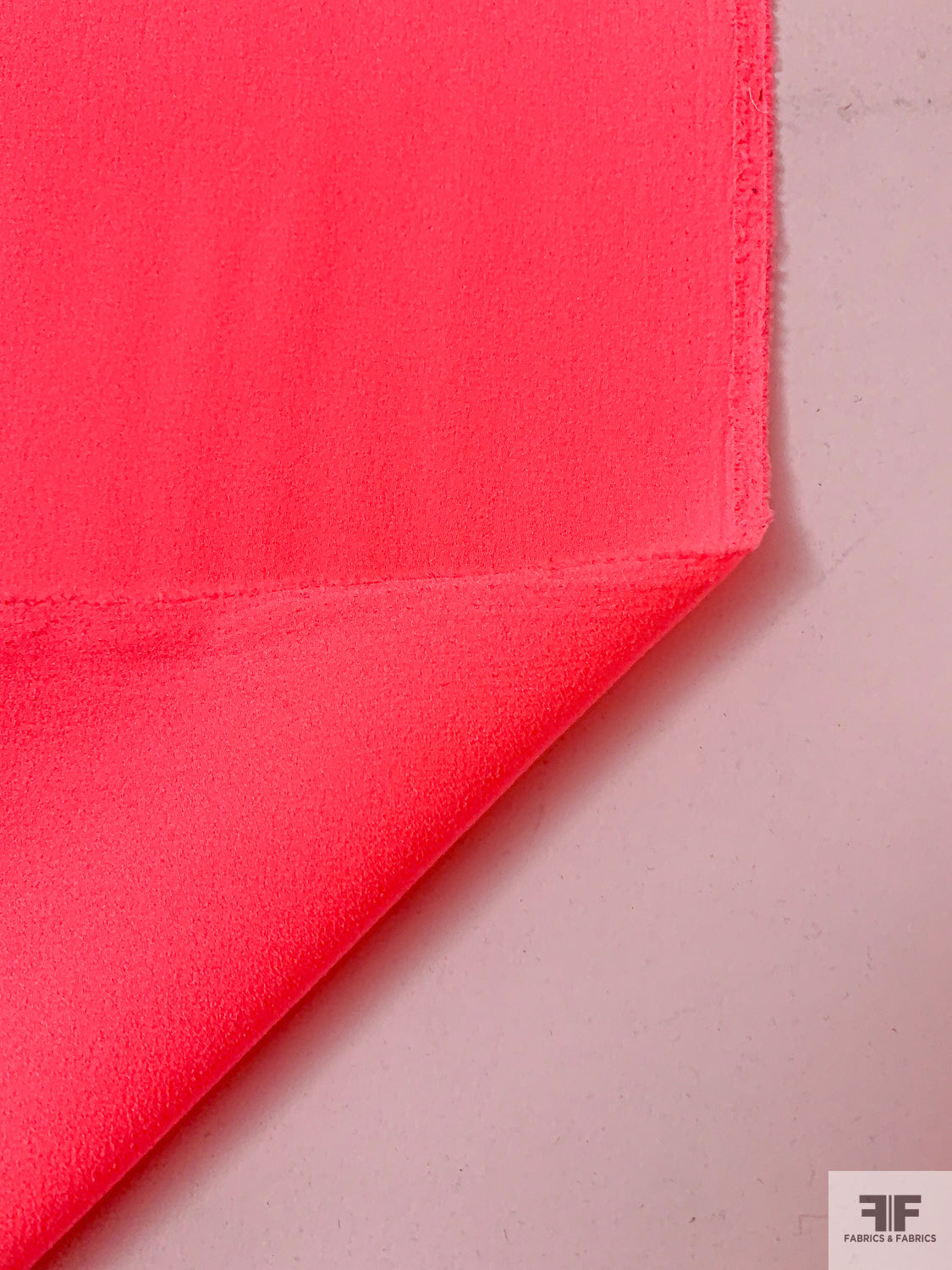 Solid Bonded Solid Bonded Double Crepe - Neon Coral | FABRICS & FABRICS – Fabrics ...