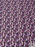Groovy Printed Polyester Jersey Knit with Mechanical Stretch - Amethyst / Watermelon / Black / Off-White