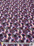 Groovy Printed Polyester Jersey Knit with Mechanical Stretch - Amethyst / Watermelon / Black / Off-White
