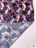 Groovy Printed Polyester Jersey Knit with Mechanical Stretch - Amethyst / Watermelon / Black / Off-White