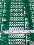 Novelty Fringe Striped Guipure Lace - Emerald Green