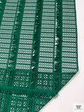 Novelty Fringe Striped Guipure Lace - Emerald Green