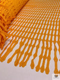 Novelty Guipure Lace with Strands - Amber-Orange