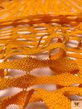 Novelty Guipure Lace with Strands - Amber-Orange