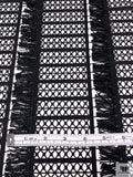 Novelty Fringe Striped Guipure Lace - Black