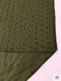 3D Eyelash Circles Appliquéd on Jersey Knit - Army Green