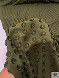 3D Eyelash Circles Appliquéd on Jersey Knit - Army Green