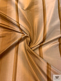 Vertical Striped Yarn-Dyed Silk Taffeta - Bronze / Shaker Beige