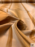 Vertical Striped Yarn-Dyed Silk Taffeta - Bronze / Shaker Beige