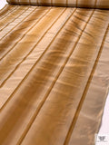 Vertical Striped Yarn-Dyed Silk Taffeta - Bronze / Shaker Beige